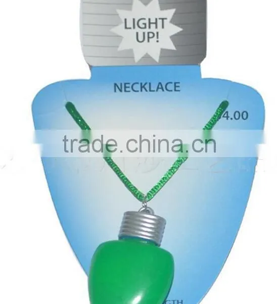 Light Up Christmas Necklace Holiday Bulbs Flashing Lights Glow LED Lotsa Lites