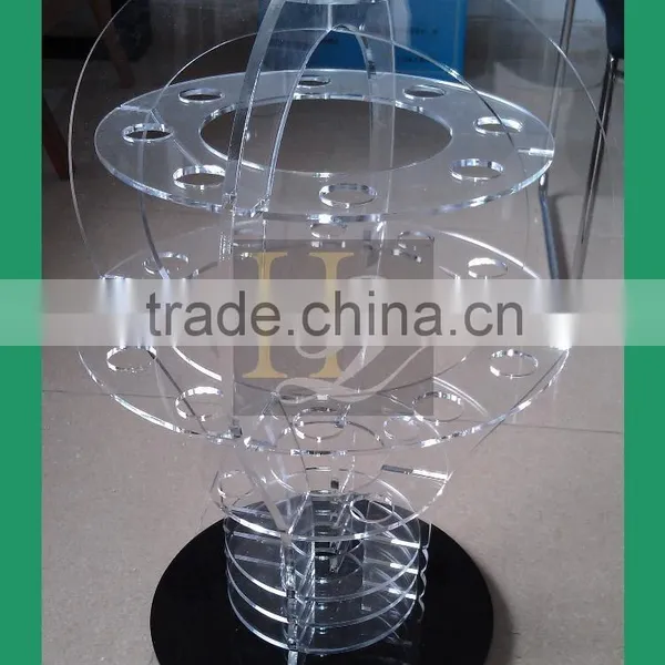 Super Upmarket Clear Cosmetic Display/ Rotating Flower Basket Shaped Acrylic Display photo-2