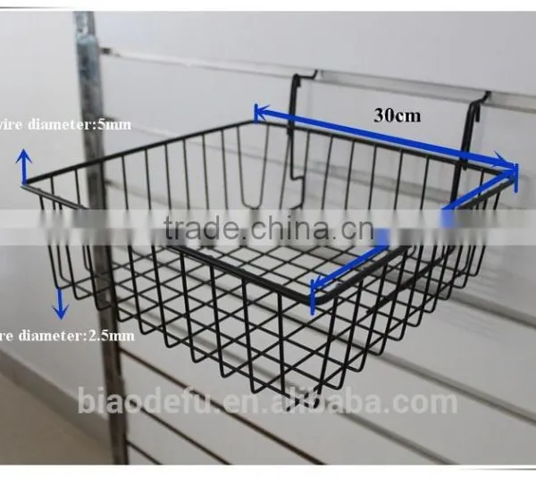 Slatwall Metal Hanging Wire Mesh Basket photo-2