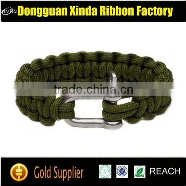 Paracord 550 Survival Bracelet With Stainless Steel Bow Shackle photo-2