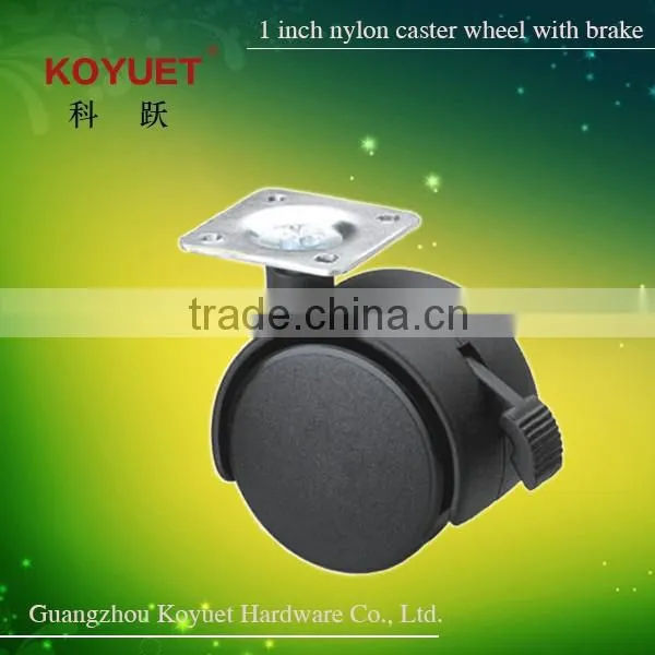 1 Inch Furniture Hardware Casters Wholesale China Nylon Locking Trundle Wheel