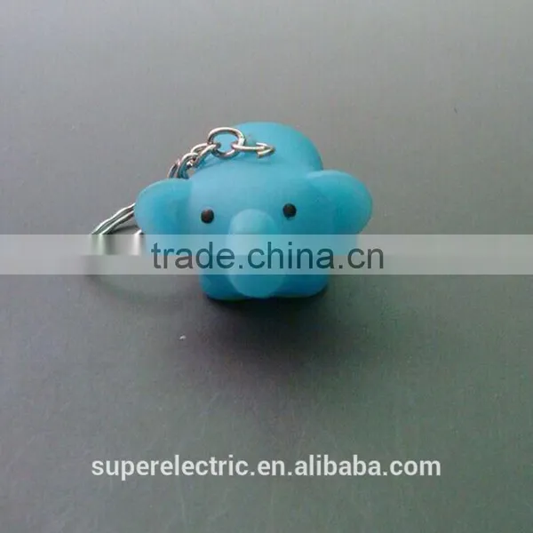 Latest Design Elephant Key Chain Eco-friendly Kids Toys Cheap Animal Pvc Led Keychain photo-3