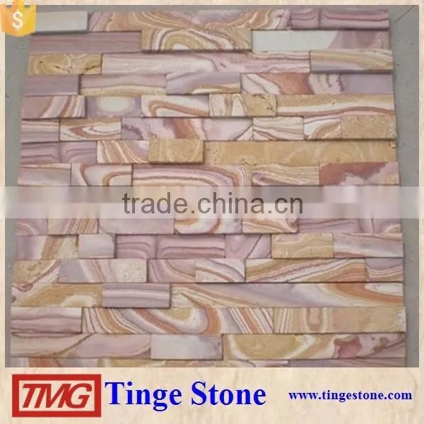 Rainbow Sandstone Mosaic,sandstone Flooring Tiles photo-4