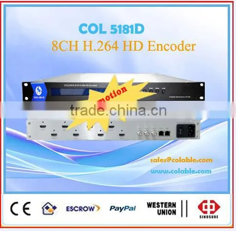 Promotion Mpeg4 AVC/h.264 8 HD MI RTSP RTP UDP Unicast Multicast Iptv Encoder COL5181D Quality Choice