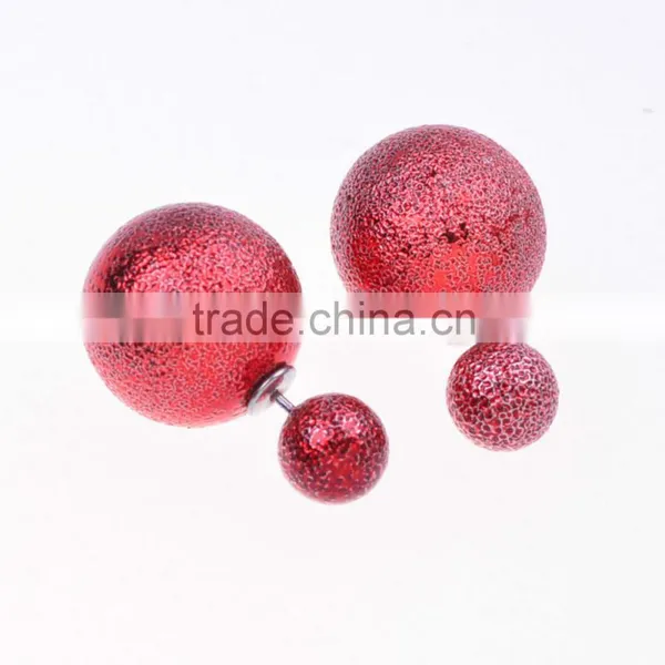 200pairs New Arrival Candy Color Earrings Fashion Double Pearl Earings Jewelry Pendientes Trendy Stud Earrings E070314 photo-5