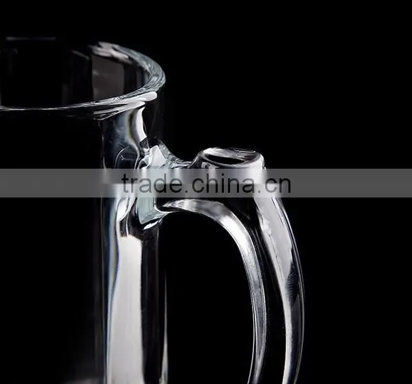 Large Beer Mug/ Glass Shooting Tumbler/ Clear Glass Cup With Handle photo-3