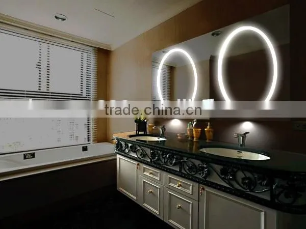 Smart Touch High Quality Led Illuminated Bathroom Wall Mirror With Defogger Pad and Led Backlights photo-2