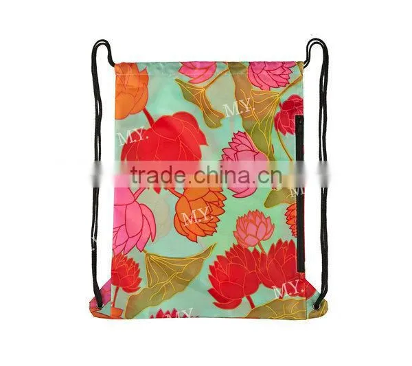 2016 Eco Friendly Promotional Bags 210D Polyester Solod Color With Printing Drawstring Bags photo-4