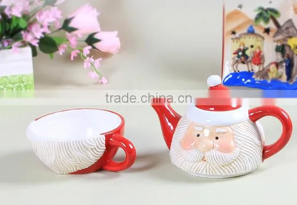 Creative Customized Christmas Santa Ceramics Tea Set and Milk Pot Set photo-2