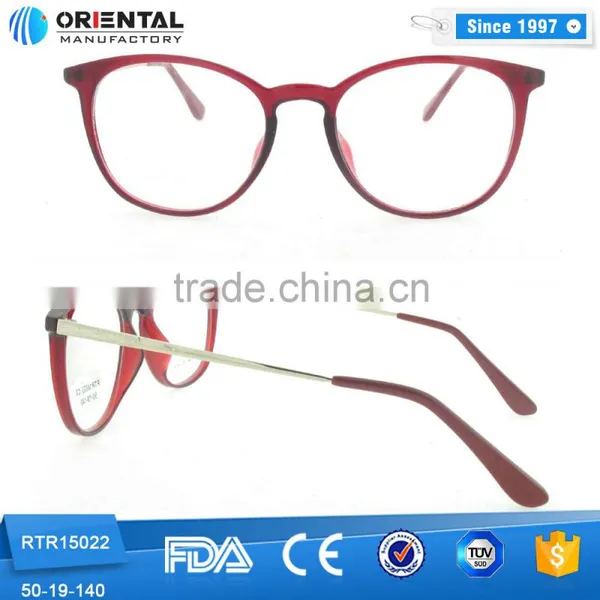 2016 Fashionable TR90 Frame Rounded Shape With Metal Temples b Memory Glasses photo-3