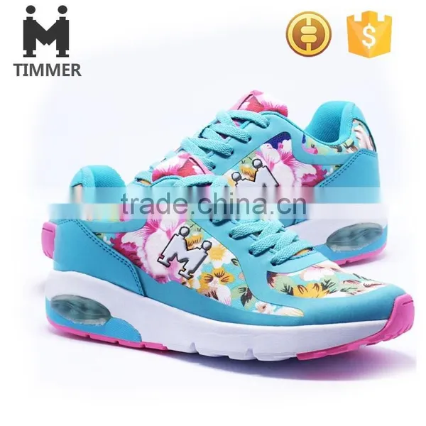 2016 Women Jogging Shoes Flower Bright Colors Running Shoes Fashion Style Air Sport Shoes for Girls