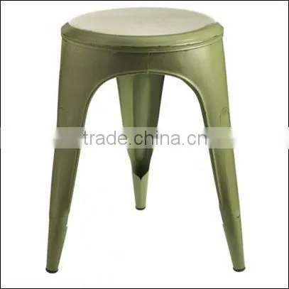 Industrial Metal Barstool , Green Vintage Barstool