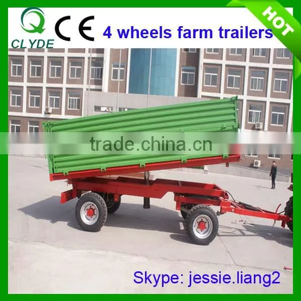 8 Ton High Hurdles Cotton Four Wheel Farm Trailer For Agricultural