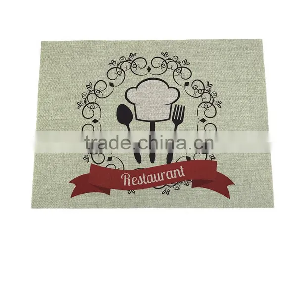 Small Order Accept Digital Printed Linen Fabric Custom Table Mat photo-6
