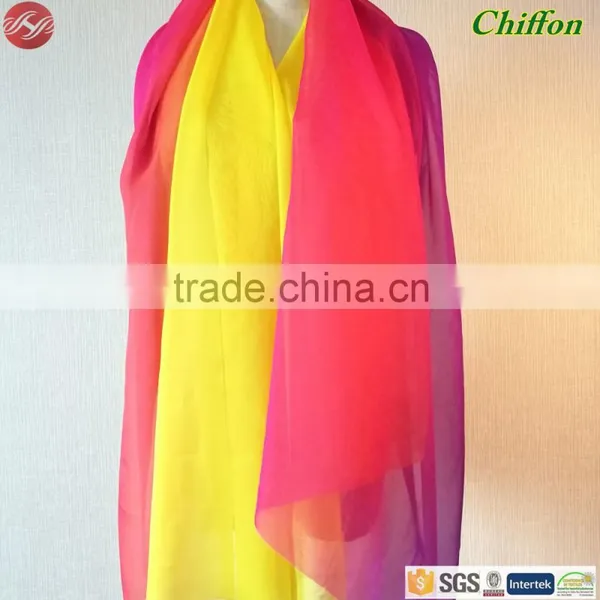 30D 100 Polyester Printed Graduated Color Stage Costume Chiffon Fabric for Maxi Dress photo-2