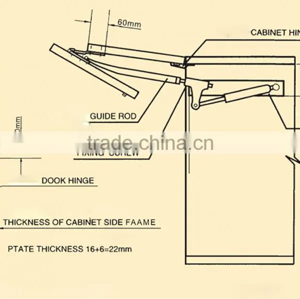 Automatic Swing Up Kitchen Cupboard Cabinet Gas Spring Lid Stay Hinge photo-4