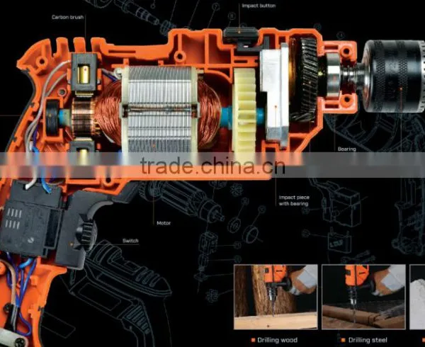HOT SALES ELECTRICITY POWER SOURCE TOOLS ELECTRIC DRILL 13MM 810W IMPACT DRILL MACHINE photo-3