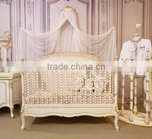 Victoria Style Carved Wooden Uphostered Bed, Ornate Design Children Bedroom Furniture Set, Child/Kid's Bed Set photo-2