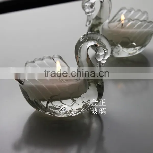 Little Swan Style Glass Candle Holder, Cute Glass Candle Holder photo-2