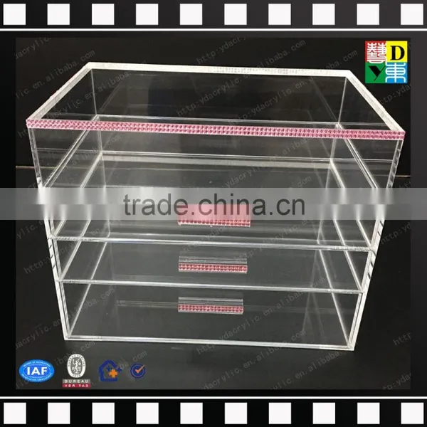2016 Acrylic Cosmetic Box With Drawer,clear Acrylic Jewelry Cosmetic Storage Box