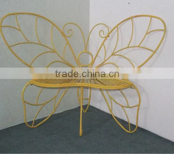 Metal White Butterfly Garden Bench photo-5
