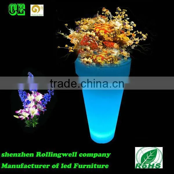 LED Large Garden Flower Pots Blue /led Plastic Small Outdoor Illuminous Led Flower Pot Planting photo-2