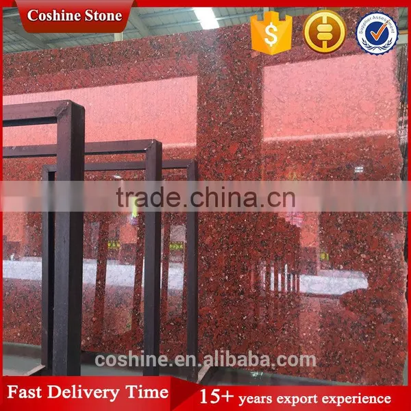 Hot Sale Hight Quality Rosso Santiago Granite Red Polished Slabs photo-2