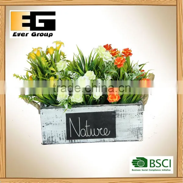 Outdoor Wooden Artificial Plants Flower Pots photo-5