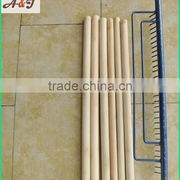 32 Teeth Metal Rake Natural Wooden Garden Rake Handle photo-3