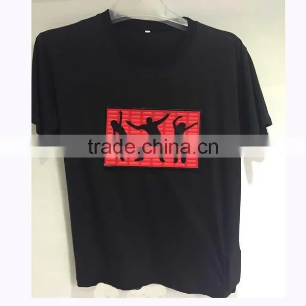Custom Sounds Activated Light Up and Down LED Flashing T-shirts From Zhejiang Supplier
