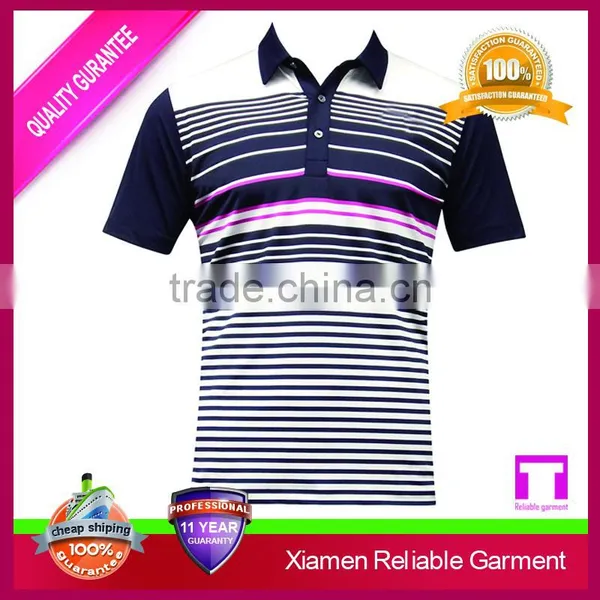 Custom Multi-color Striped Polo Shirt for Men, High Quality Polo Shirts Wholesale China photo-5