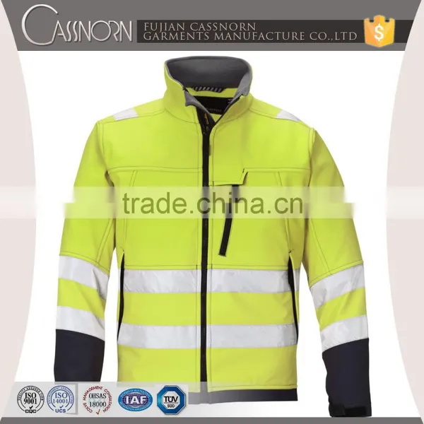 high visibility 3m soft warning softshell workwear reflective safety clothing