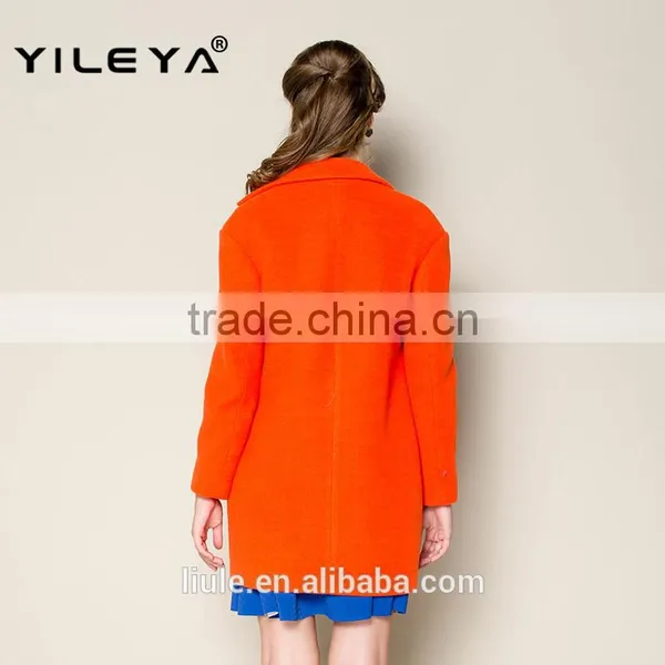 Latest Cute Thick Plain Orange Russian Winter Coat, Women Trench Coat, Ladies Office Coat photo-2