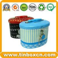 Saving Tin Box, Metal Tin Money Box,Tin Coin Bank,Tin With Lock photo-3