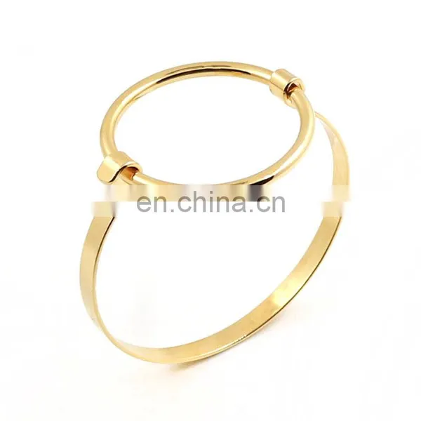Gold Rose Gold and Silver Circle Bangle Lady Bracelet photo-3
