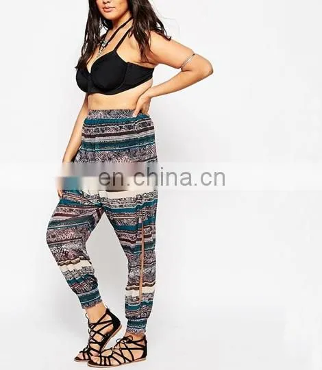 Dongguan City Beach Trouser Pants With Side Split in Print Clothing for Fat Women Clothing Xxxl Plus Size Clothing photo-2