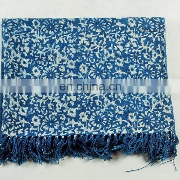Traditional Indian Handmade Indigo Carpet Rug Home Decor Living Room Cotton Rug photo-4