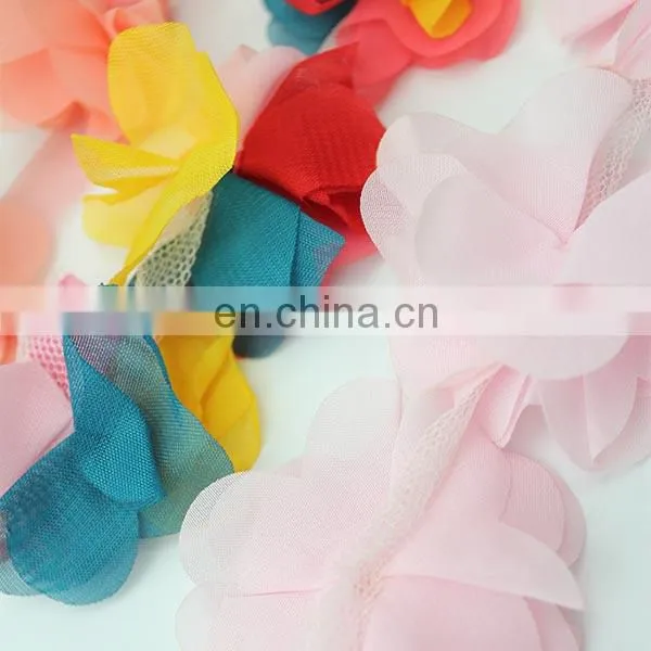 Handmade Shabby Chiffon Lace Flower Solf Ruffle Flower Trim photo-2
