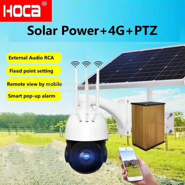 5X zoom Outdoor 360° Auto-cruise  Solar Powered 4G 128G SD two ways audio wireless  PTZ Dome Camera