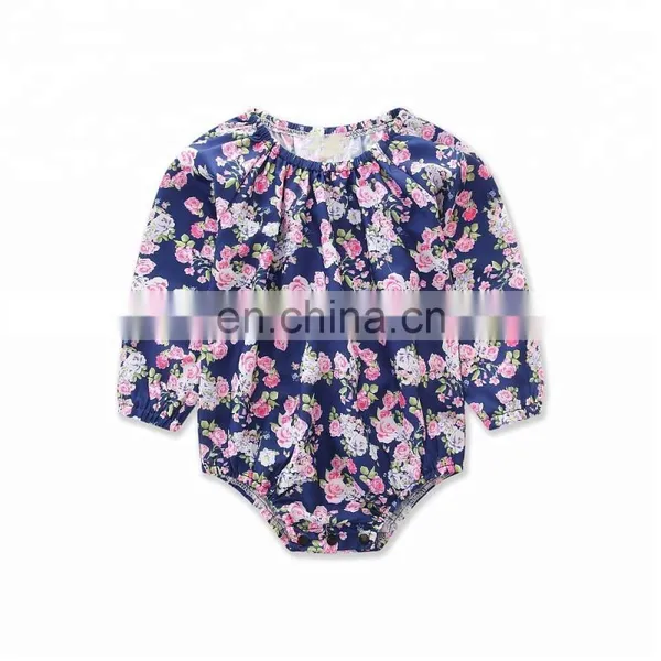 Baby Clothes Romper Cotton Flower Printed Ruffle Baby Girl Romper photo-2