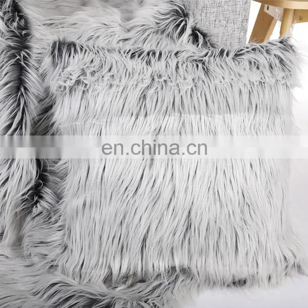 High Quality Grey Peacocks Feather Imitation Faux Fur Throw Pillows Breathable Soft Real Peacock Fur Pillows photo-5