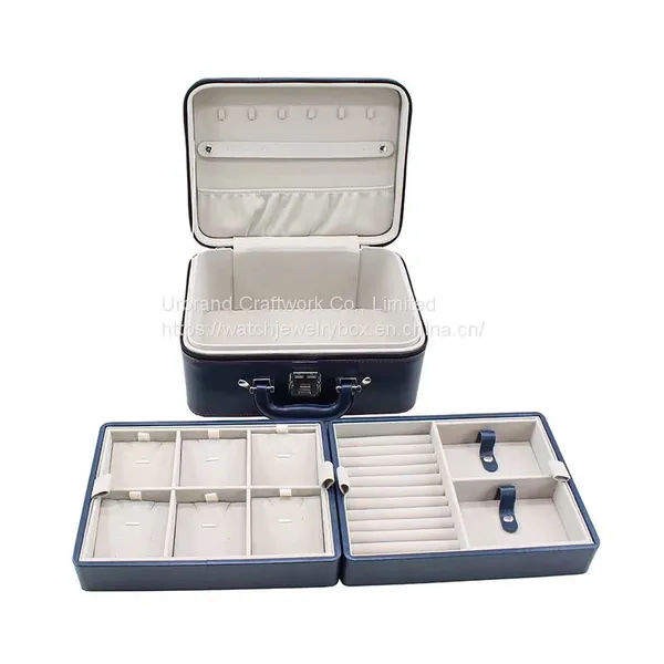 Double-layer Password Jewelry Storage Box Pendant Ring Earring Bracelet Display Portable Pearl Treasure Box photo-3