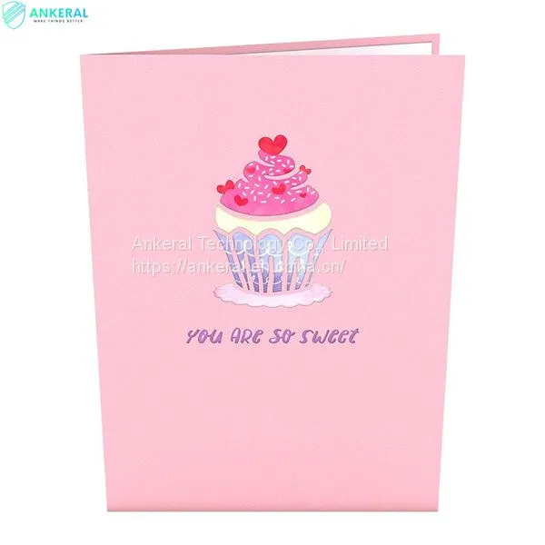 Love Cupcake 3D Folding Card Best Price Perfect Gift Card for Kids on Valentine’s Day photo-3