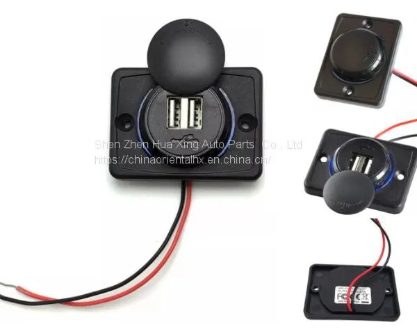 DC 12V 24V Panel Mount Dual 3.1A Train Tram Marine Boat Car Bus Seat USB Charging Port Bus USB Charger photo-2