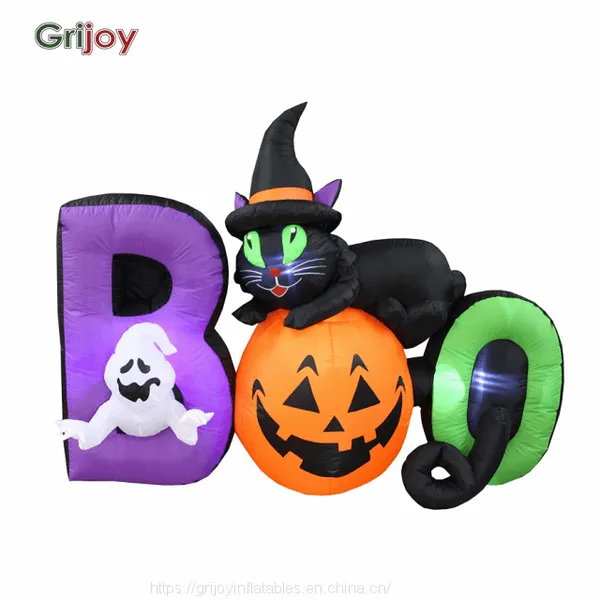 2022 Hot 6Ft Halloween Inflatable Pumpkin Ghost Black China Factory