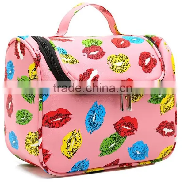 Custom Make Printed Canvas Toiletry Bag, Large Hanging Travel Toiletry Bag, Travel Wash Bag for Women photo-2