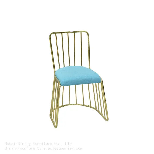 Hollow Metal Dining Chair With Velvet Seat DC-H03