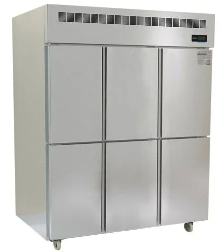 Luxurious Ventilated Adjustable Shelves 6 doors Commercial Refrigerators
