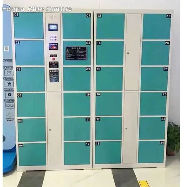 Hengna HN-12 Smart Barcode Electronic Locker | With Voice Guidance & LCD Screen, Anti-Rust Cold Rolled Steel Storage Cabinet for European Supermarkets