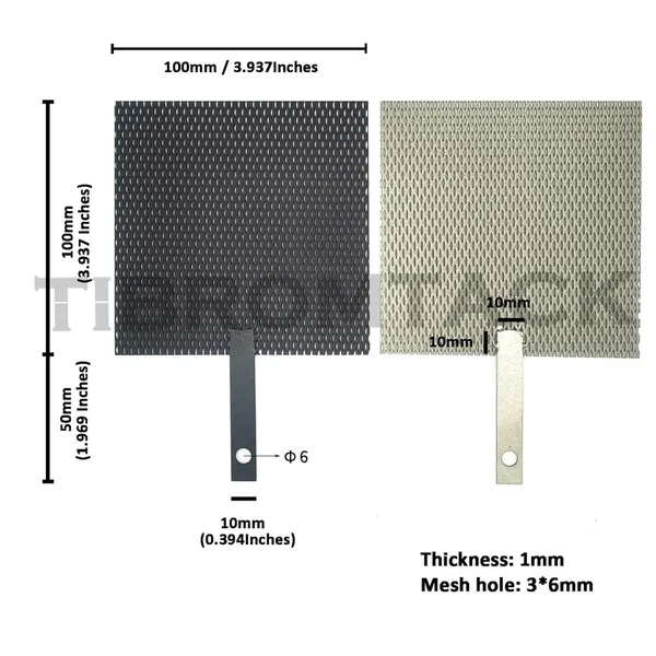 Titanium Anode Mesh With MMO Ruthenium-Iridium Coating and Cathode Electrolytic Mesh Without Coating for Chlor-Alkali Industry photo-2
